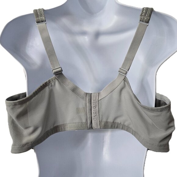 Cacique Lightly Lined Balconette Bra 42DD 42 DD Full Coverage Modern Lace Gray - Picture 4 of 8
